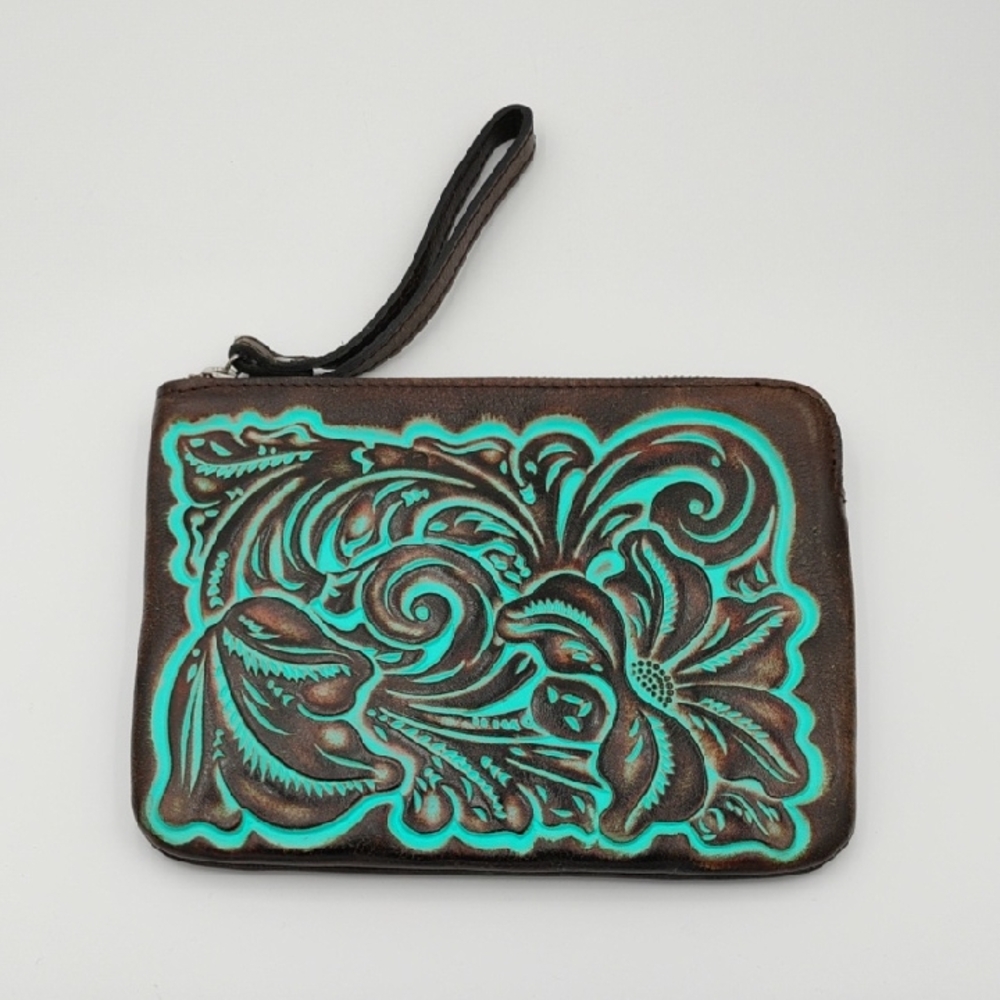 Patricia Nash Cassini Leather Tooled Wristlet